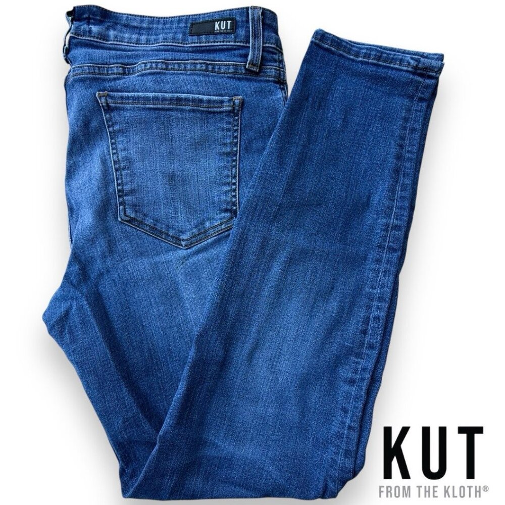 Kut from the Kloth Women's Diana High Rise Relaxed Fit Skinny Jeans Blue | Sz 14
